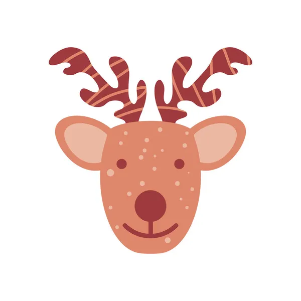 Cute reindeer face — Stock Vector
