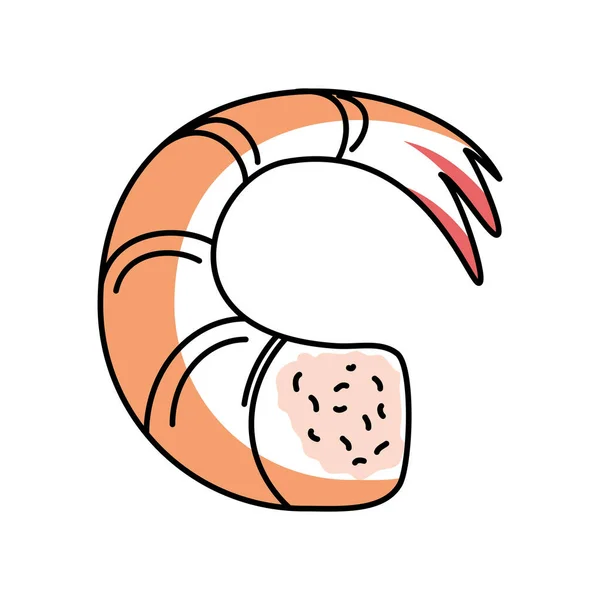 Ikona krevety mořské plody — Stockový vektor