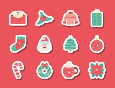 Noel çıkartmaları simgeleri