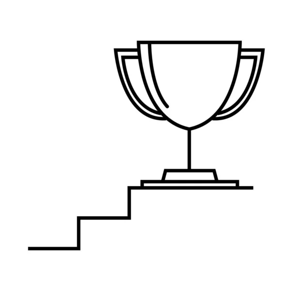 Trofeo en la escalera superior — Vector de stock