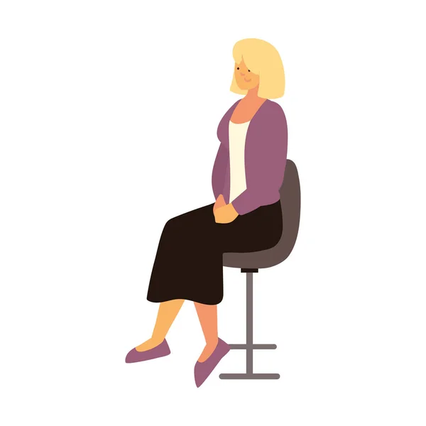 Ξανθιά γυναίκα που κάθεται — Διανυσματικό Αρχείο