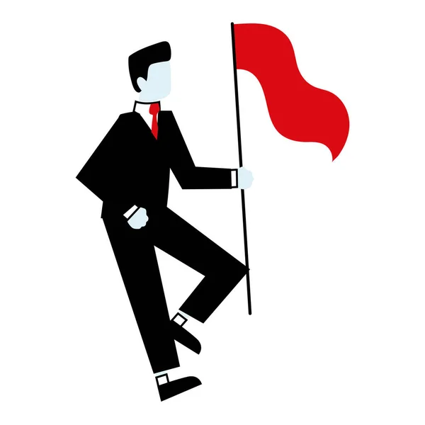 Красный флаг бизнесмена — стоковый вектор