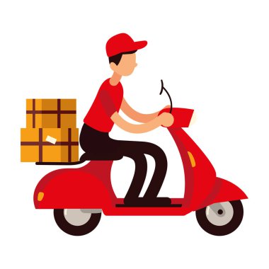 Teslimatçı scooter üzerinde