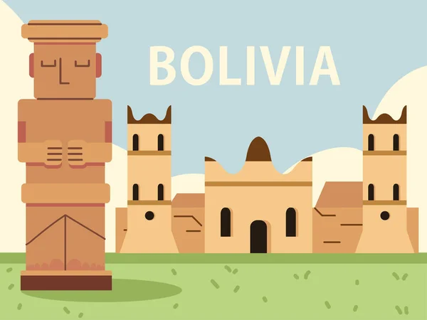 Bolivia cultuur en archeologie — Stockvector