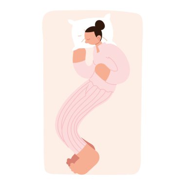 Yatakta uyuyan kadın