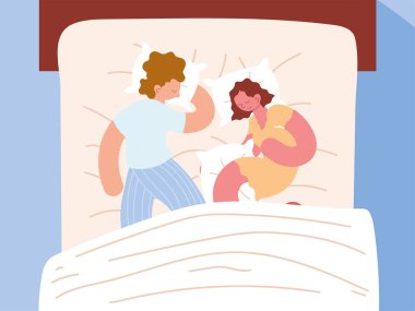 Üst görüntü uyuyan çift