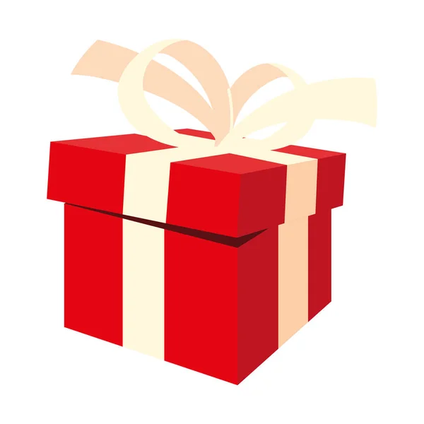 Caja de regalo roja — Vector de stock