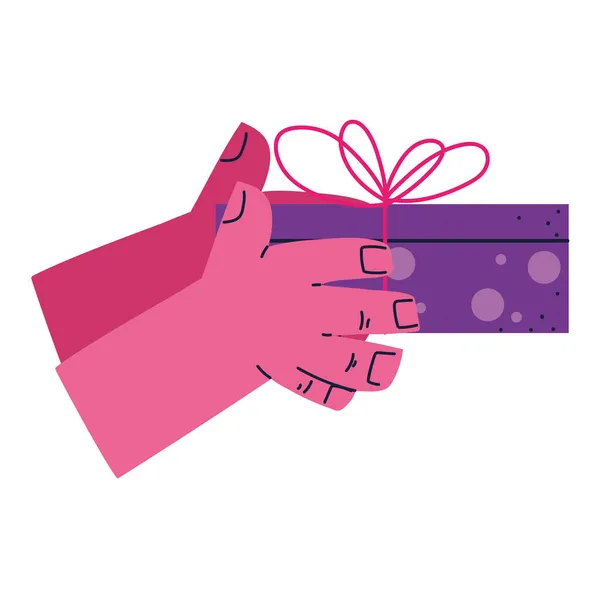Χέρια που κρατούν το δώρο — Διανυσματικό Αρχείο