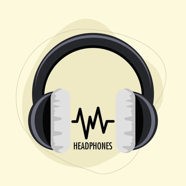 Аудио звук наушников — стоковый вектор