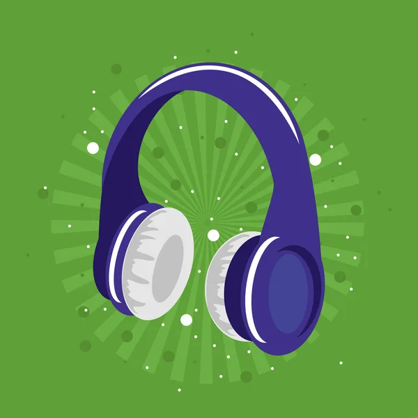 Kopfhörer auf grünem Hintergrund — Stockvektor