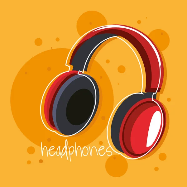 Kopfhörer rotes Gerät — Stockvektor
