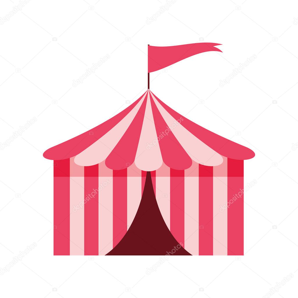 circus tent with flag