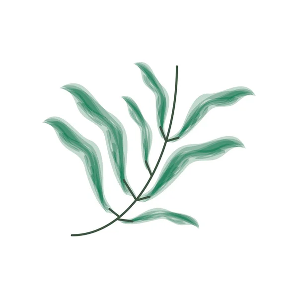 Ramură frunze pictograma frunziș — Vector de stoc