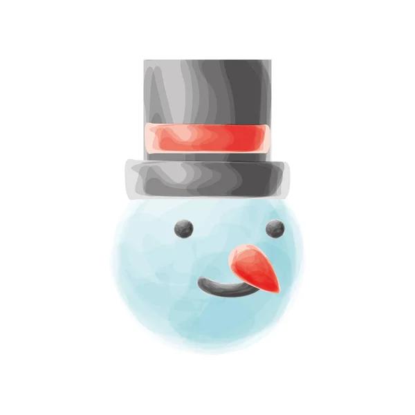 Christmas snowman face — Stock Vector