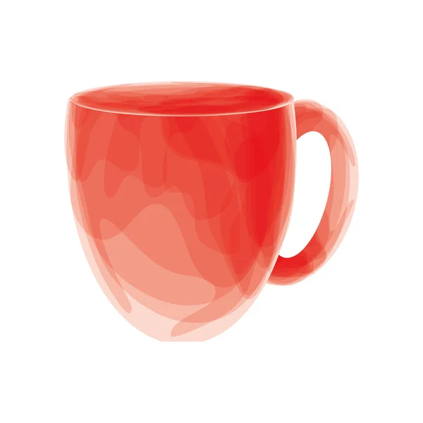 Tasse rouge céramique — Image vectorielle