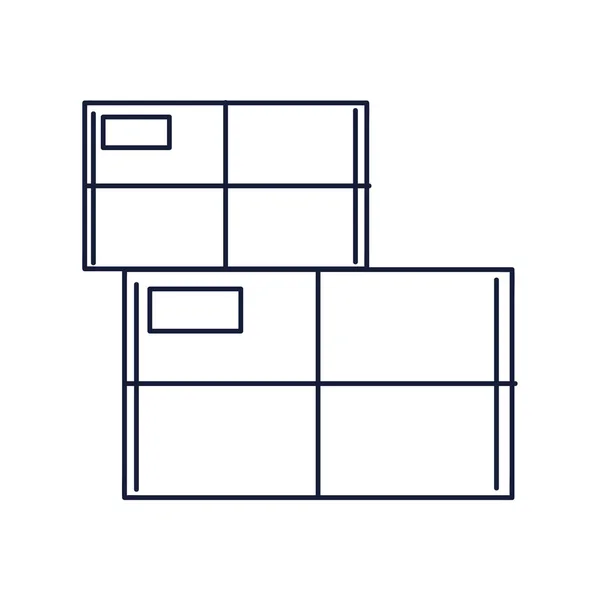 Boîtes linéaires en carton — Image vectorielle