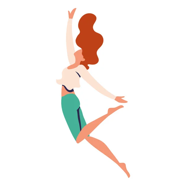 Saut liberté fille — Image vectorielle