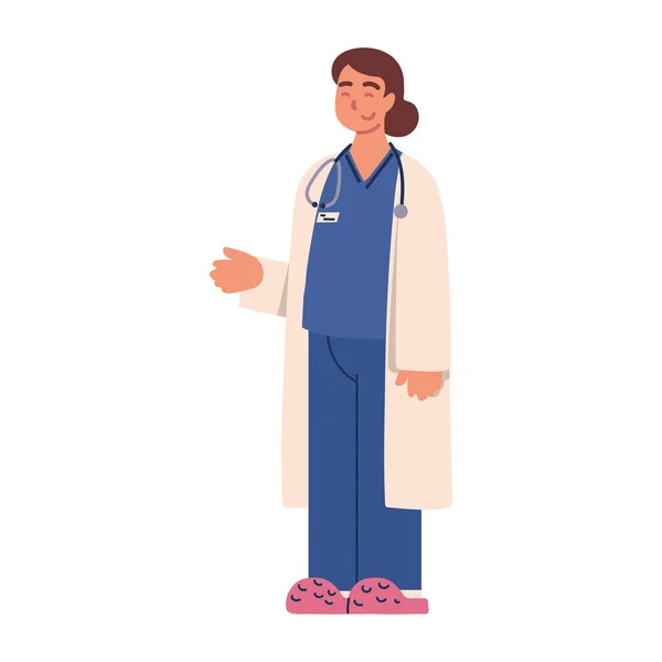 Médico mujer trabajo profesional — Archivo Imágenes Vectoriales