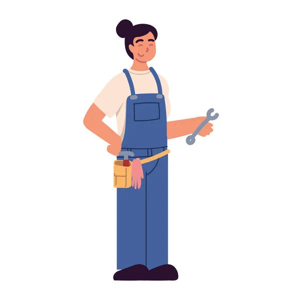 Stavební žena práce profesionální — Stockový vektor