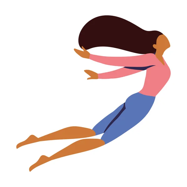 Özgürlük kadını atlama — Stok Vektör