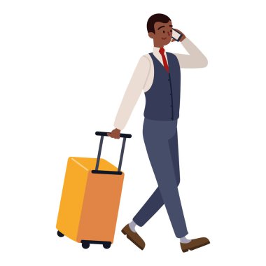 çanta ile yürüyüş iş adamı