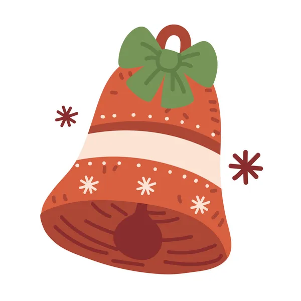 Cloche rouge Noël — Image vectorielle