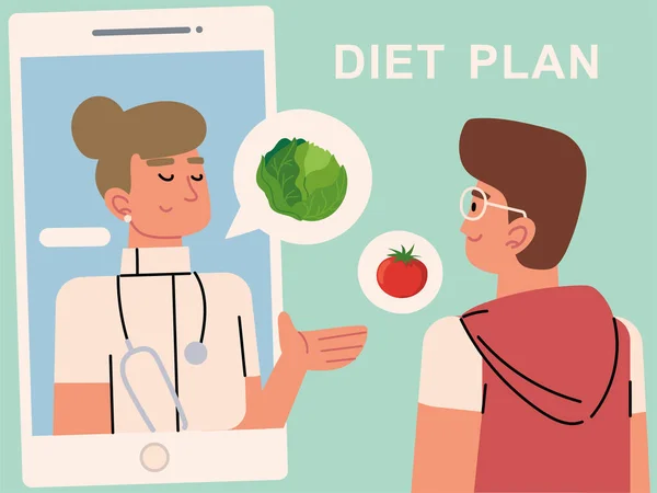 Online diet plan — Stock vektor