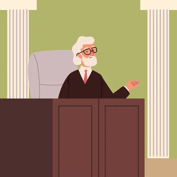 Bearded male judge — Stock Vector