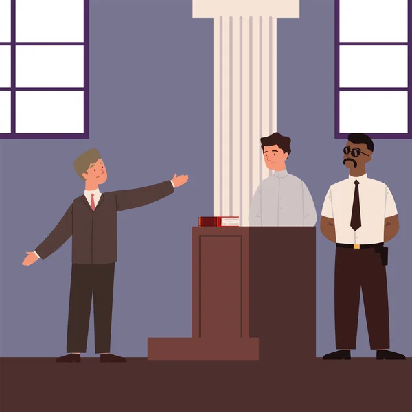 Avvocato pubblico in tribunale — Vettoriale Stock