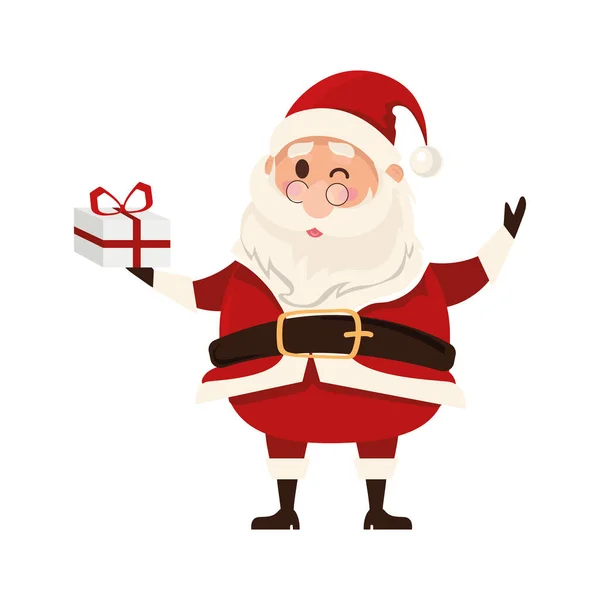 Papai Noel com presente — Vetor de Stock