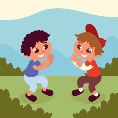 mutlu çocuklar oynarken