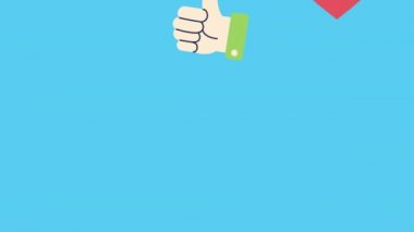 Kalp ve eller sosyal medya animasyonunu sever