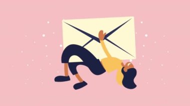 Zarflı sosyal medya animasyonu olan kadın