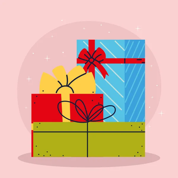 Icônes de boîtes-cadeaux — Image vectorielle