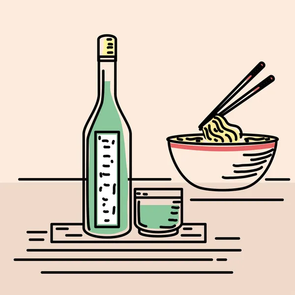 日本食品和饮料 — 图库矢量图片