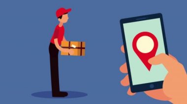 kurye kaldırma kutusu ve akıllı telefon dağıtım servisi