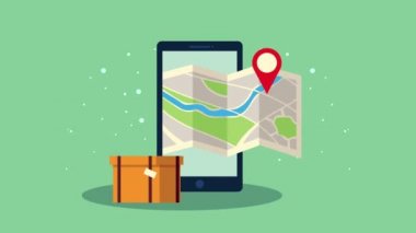 Kağıt haritalı akıllı telefon ve kutu teslimatı