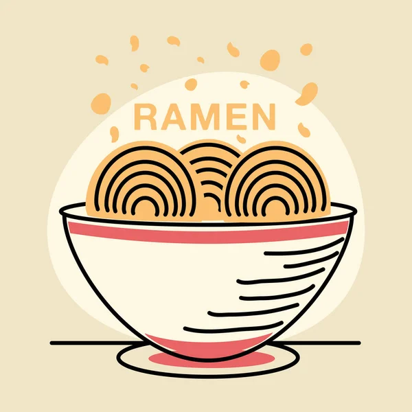 Ramen comida asiática — Vector de stock