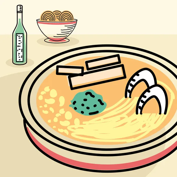 Comida menu ramen — Vetor de Stock