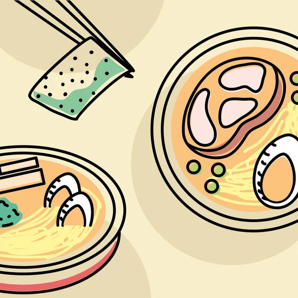 Япанський харчовий рамен — стоковий вектор