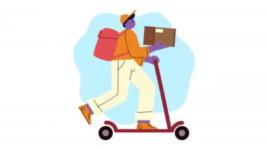 paten dağıtım servisi animasyonunda kurye