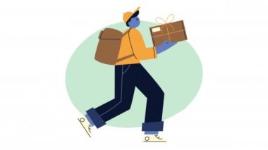 paket servisi animasyonlu kurye