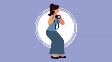 kadın fotoğrafçı karakter animasyonu