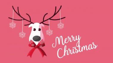 Ren geyiği ile neşeli Noel yazı
