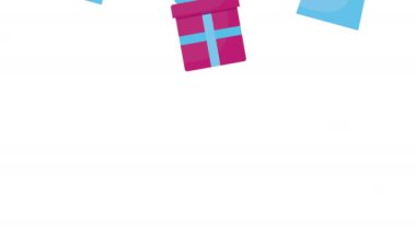 Hediyeler ve alışveriş çantaları desenli animasyon