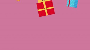 Mutlu Noel animasyonları Hediyeler desenli
