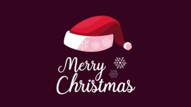 Noel Baba şapkalı mutlu noeller.