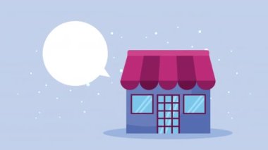 depolama ve konuşma balonu alışveriş animasyonu