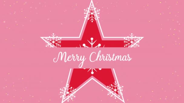 Veselé vánoční nápisy ve hvězdách — Stock video