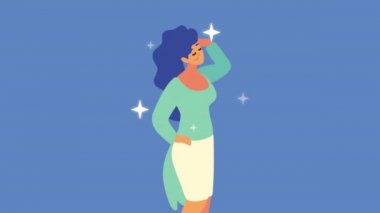 Güzel kadın, karakter animasyonu modelliyor.